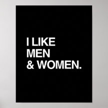 JAG GILLAR MANAR OCH KVINNOR POSTERS