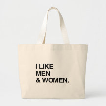 JAG GILLAR MANAR OCH KVINNOR TOTE BAG