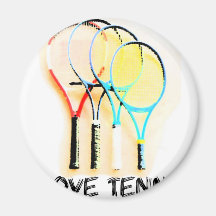 Jag gräver härligt racket för tennis magnet för kylskåp