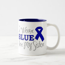 Jag ha på sig blått för min syster (blåttmedvetenh kaffe muggar