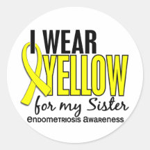 Jag ha på sig gult för min Endometriosis för syste Klistermärke