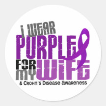 Jag ha på sig lilor för min Crohns för fru 6 sjukd Runda Klistermärken