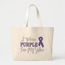 Jag ha på sig lilor för min syster (det purpurfärg tote bag