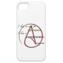 Jag har inget behov för religion med ateistsymbol iPhone 5 fodral