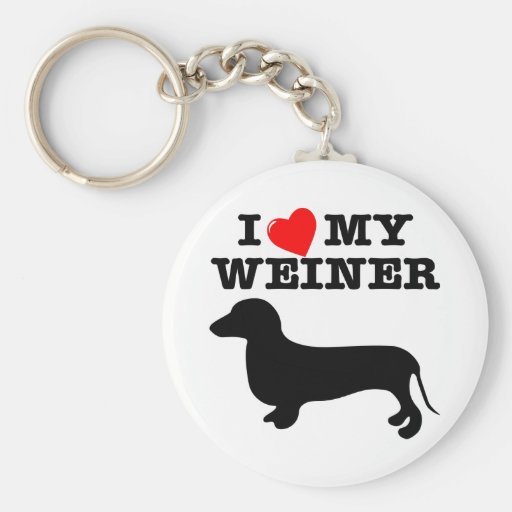 Jag (hjärta) älskar min Weiner hund Nyckelring