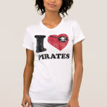 Jag hjärtakärlek piratkopierar skjortan. Retro dia Tee Shirt