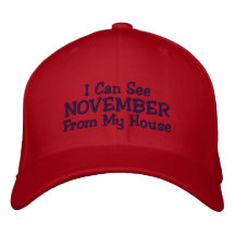 Jag kan se NOVEMBER från mitt hus Broderad Keps