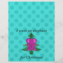 Jag önskar en elefant för jullilaglitter flygblad designs