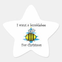 Jag önskar en humla för jul stjärnformade klistermärken