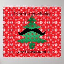 Jag önskar en mustasch för jul posters