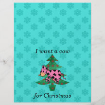 Jag önskar en rosa ko för jul flygblad