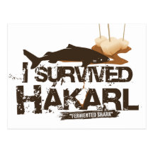 Jag överlevde den Hákarl vykortet
