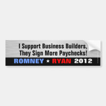Jag stöttar affärsbyggmästare, Romney/den Ryan dek Bildekal