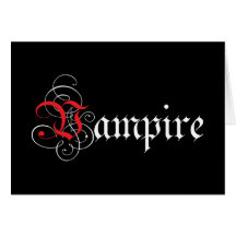 Jag suger dig! - Calligraphic vampyr Hälsningskort