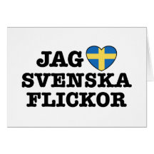 Jag Svenska Flickor Hälsnings Kort