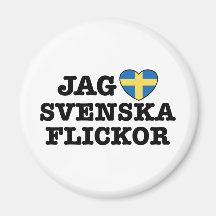 Jag Svenska Flickor Kylskåps Magneter