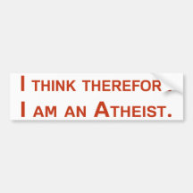 Jag tänker därför mig förmiddagen en Atheist. Bildekal