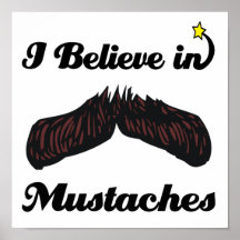 jag tror i mustascher print