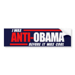 Jag var Anti-Obama, för det var kyler vit Bildekal
