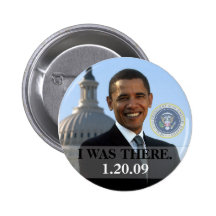 JAG VAR DÄR - presidentObama historia 1/20/09 Knappar Med Nål