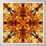 Jagged orange Mandala Affisch