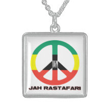 Jah Rastafari fredstecken Selassie mig Hängsmycke