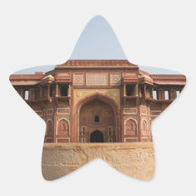 Jahangiri Mahal rött fort Agra Indien Stjärnformat Klistermärke