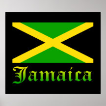 Jamaica flagga, svart, grönt och gult print