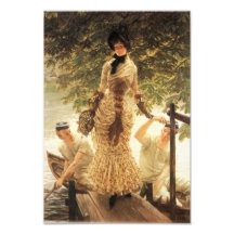 James Tissot på det Thames trycket Fotografiska Tryck