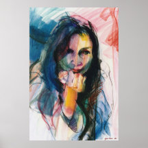 Janine i pastell affisch