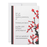 Japanese red blossoms wedding invitation