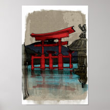 Japansk akvarell 2 affisch