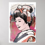 Japansk akvarell print