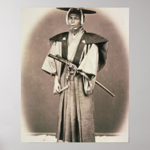 Japansk domstolofficiell eller Samurai, c.1870s (r Posters
