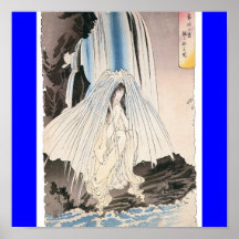 Japansk kvinna i vattenfallet, forntida japansk ko posters
