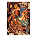 Japansk Miyamoto Musashi för vintage 宮本武蔵 affischer