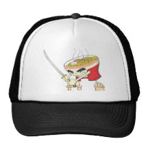 Japansk nudelsoppakämpe med Samuraisvärd Trucker Kepsar