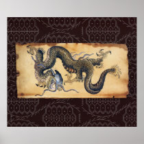 Japansk tatueringkonstdrake - tryck posters