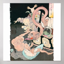 Japanska demoner och spökar, den forntida japanen  affischer