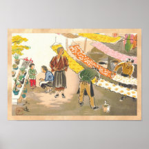 Japanska kall i bilder som dör shoppar affischer