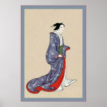 Japanskt tryck för japansk dam~-vintage affisch