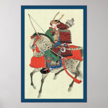 Japanskt tryck för japansk Samurai~-vintage Affisch