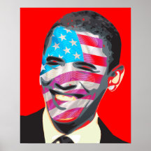 Jätte- Obama presidents- leende Print