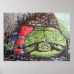 Jätte- sköldpadda - vid j.haley print