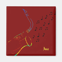 Jazzsaxofonmagnet Kylskåpsnagnet