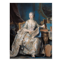 Jeanne Poisson marquisen de Pompadour, 1755 Vykort