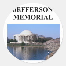 jefferson minnesmärke rund klistermärke