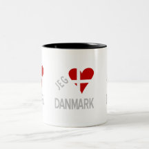 Jeg Elsker Danmark grå färg Kaffe Mugg
