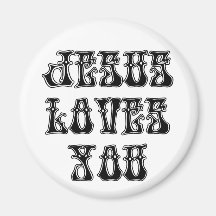 Jesus älskar DIG Kylskåpmagneter