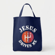 Jesus kör som mig, hänger lös trasatotot (mörk) tygkasse